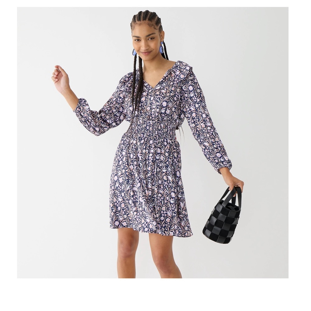 J. Crew V-neck mini dress in floral fields